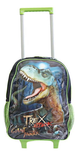 Mochila De Rodinha Escolar Dinossauro T Rex Reforçada