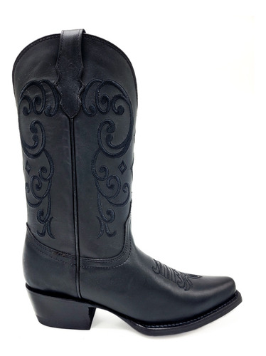 Botas Vaqueras Semi Puntal Western Para Dama 100% Piel 