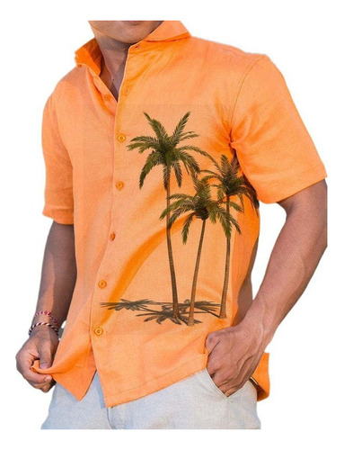 Camisa Hawaiana Moda Casual Estilo Slim Fit Para Hombre