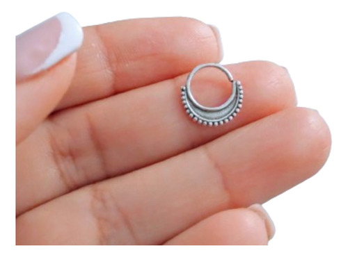 Aro Piercing Septum Bali 13 Mm Garantía Plata 925 Regalo