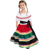 Vestido Mexicano Para Niña, Disfraz De Halloween Para Niños