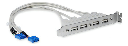 Adaptador Para Placa De Ranura Hembra Usb A De 4 Puertos Color Crema