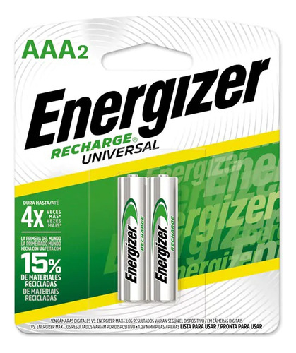 Energizer Pilas Aaa Recargables X2