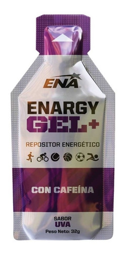 Enargy Gel+ Con Cafeína Sabor Uva - 12 Unidades - Ena Sport