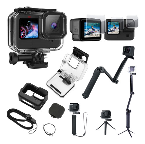 Kit P Gopro Hero 11 Black Estanque Película Capa Tripé 3 Way