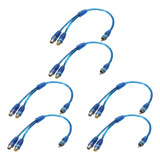 Cable Adaptador Rca Phono Y, 6 Unidades, 1 Macho A 2 Hembras