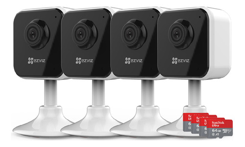 Kit X4 Mini Camaras De Seguridad Wifi Ezviz + Memorias 64gb