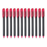 Bolígrafos Pentel Energel Stick Bl417 0.7 Mm Caja 12 Piezas Color De La Tinta Rosa Color Del Exterior Negro