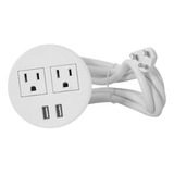 Enchufe Para Escritorio Con Doble Puerto Usb /grommet Blanco