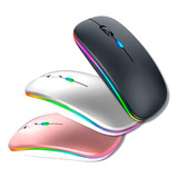 Mouse Sem Fio Bluetooth Wireless Bluetooth Rgb Ergonômico Cor Rosa