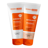 Kit Skin Care Limpeza Facial Vitamina C Sabonete Esfoliante