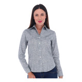 Camisa Lino Mujer Casual Manga Larga Porto Blanco