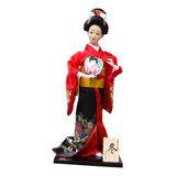 Muñeca Con Kimono Japonés, Estatua Asiática, Estatuilla