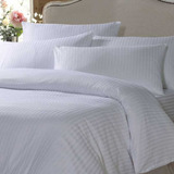 Duvet Doble Saten Stripe+plumón+4 Fundas+sabanas 8 Pzas Color Blanco Diseño De La Tela Rayado