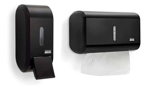 Suporte Porta Sabonete Liquido E Papel Toalha Premisse Preto