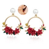 Dulces Aretes De Perlas De Flores