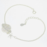 Ps 247 Pulsera Galaxia Con Estrella Fugaz Micropave Plata