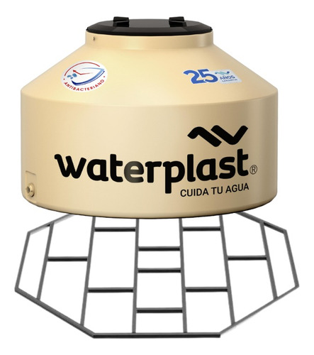 Tanque Chato Tricapa Waterplast 500lts + Base Reforzada