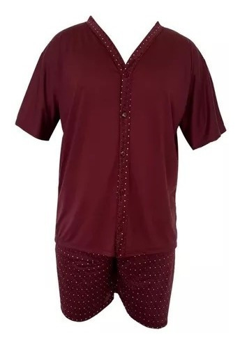 Pijama Plus Size Com Botões Homem Conjunto Roupa De Dormir