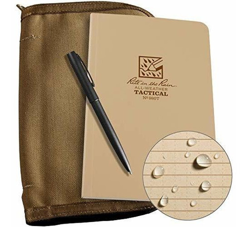 Kit Táctico Impermeable: Cuaderno Y Bolígrafo.