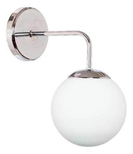 Aplique Elyn Clas 1 Luz Cromo Con Globo Vidrio De 15cm