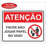 Kit2 Placa Sinalização Não Jogar Papel No Vaso Pvc