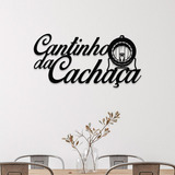 Quadro Cantinho Da Cachaça Mdf Vazado 3mm Decorativo 60x30 Cor Preto Fosco