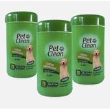 Kit 3 Lenços Umedecido Para Cães E Gatos Pet Clean