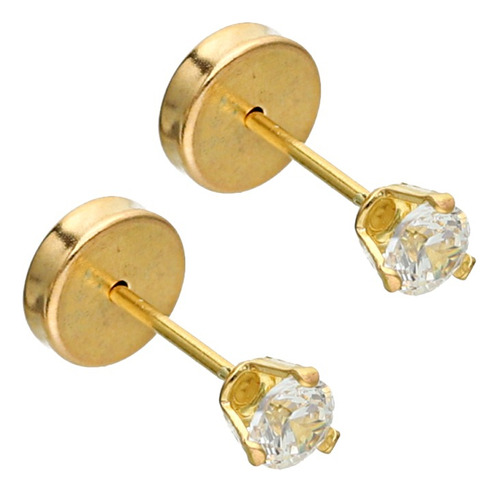 Aros Abridores De Oro 18k Lili Piedra Grifa 3mm Li-122 Cuota