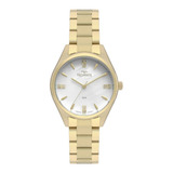 Relógio Technos Feminino Elegance Boutique 2036mkq/4b Correia Dourado Bisel Dourado Fundo Madrepérola