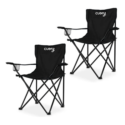Set 2 Sillas De Playa Plegable Portátil Cuory Plegable Negro