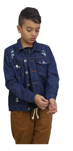 Jaqueta Jeans Premium  Infantil Menino  Modelo Destroyde