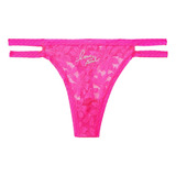 Calcinha Victorias Secret Lace Strappy Thong Capri Pink