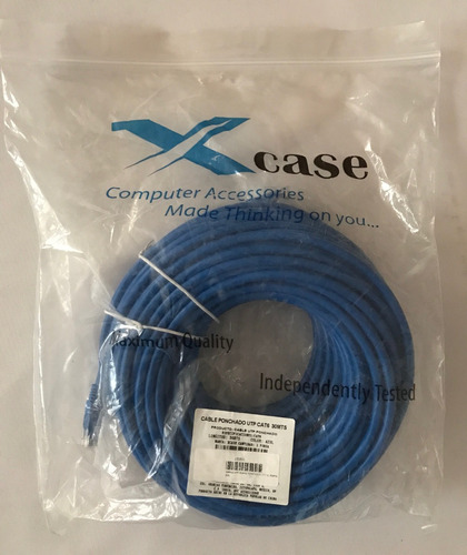 Cable Ethernet Ponchado Utp Cat6 30 Metros Mts Xcase Azul