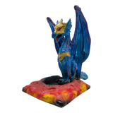 Incensário Cascata Dragão Azul - 16x15cm