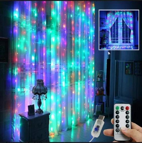 Manguera De Luces De La Serie Curtain, 300 Led, Decorativa,