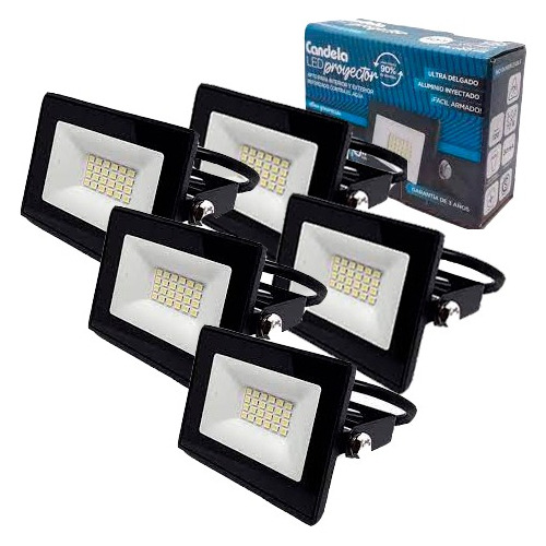 5 Reflectores Led Exterior 10w Proyector Luz Fría