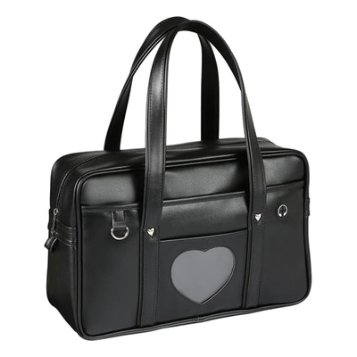 A Bolso Escolar Japonés Negro Cuero Pu Ftt1
