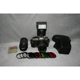 Cámara Fotográfica Nikon Fm10 + Lentes + Filtros + Flash