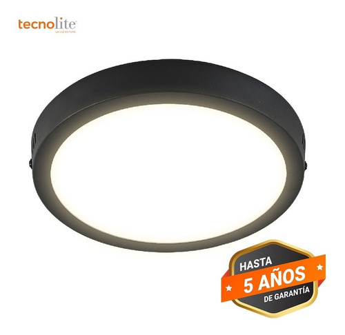 Lámpara Ankaa Iii Sobreponer, 18 W Luz Cálida Tecnolite 18ptlledr30mvn Color Negro