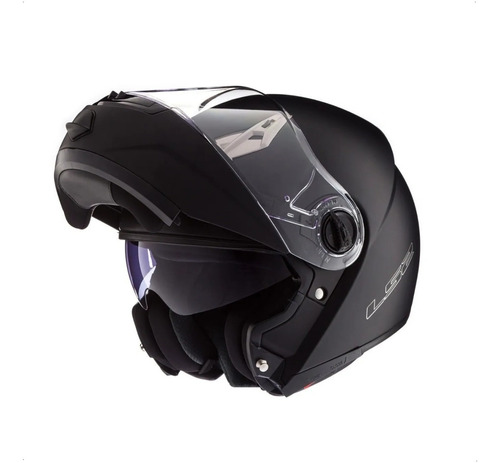 Casco Moto Ls2 Rebatible Doble Visor Easy Ff370 Negro Mate