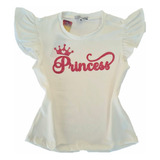 Blusa Camiseta Infantil Menina Princess Rosa Bloguerinha