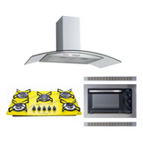 Kit Forno Embutir 45l Cooktop + Coifa Gourmet 80cm Safanelli