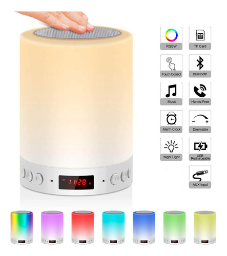 Lampara Led Touch Parlante Portátil Velador Bluetooth