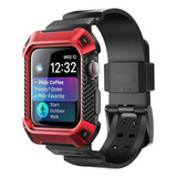 Funda De Pulsera Supcase Para Apple Watch 4/5/6/se (44 Mm), Color Rojo, Ancho 44 Mm