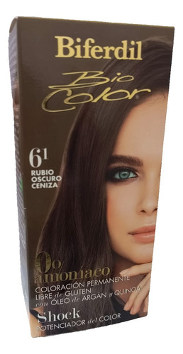 Tintura Biferdil Biocolor 0% Amoniaco Libre De Gluten Nº6.1