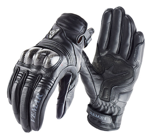 Guantes De Piel De Vacuno De Fibra De Carbono Para Motocicle