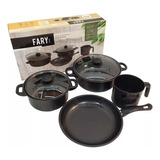 Bateria Set Cocina Teflon 6 Piezas Cacerola Sarten Jarrito