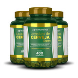 3x Levedura De Cerveja Green 400 Comprimidos Hf Suplements