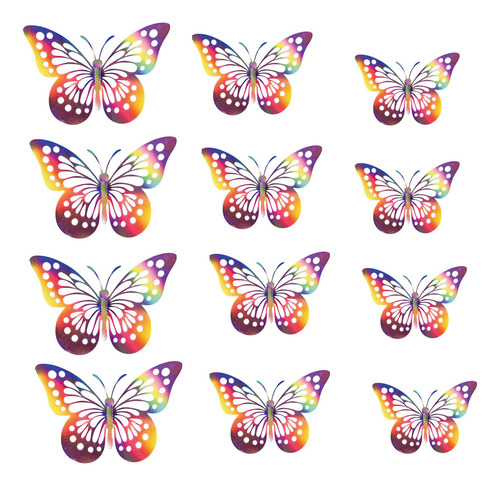 Calcomanías De Pared K Con Diseño De Mariposas, 12 Unidades,